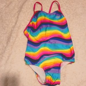 Speedo swimsuit, S, bright colored stripes